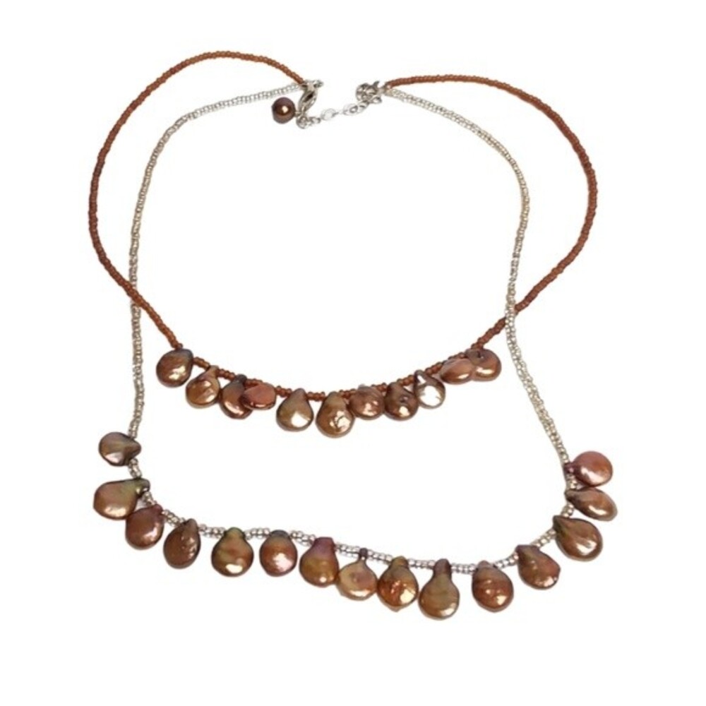 Shimmering Pears Fruit Seadbead Necklace